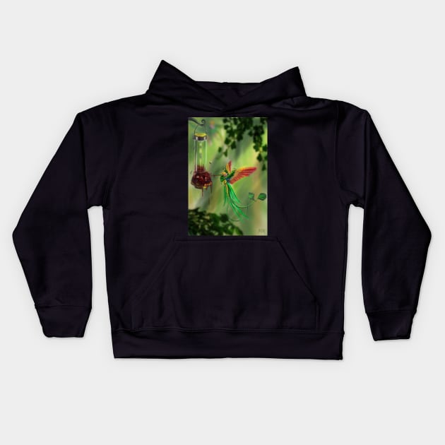 Hummimg crocodile Kids Hoodie by Bertoni_Lee